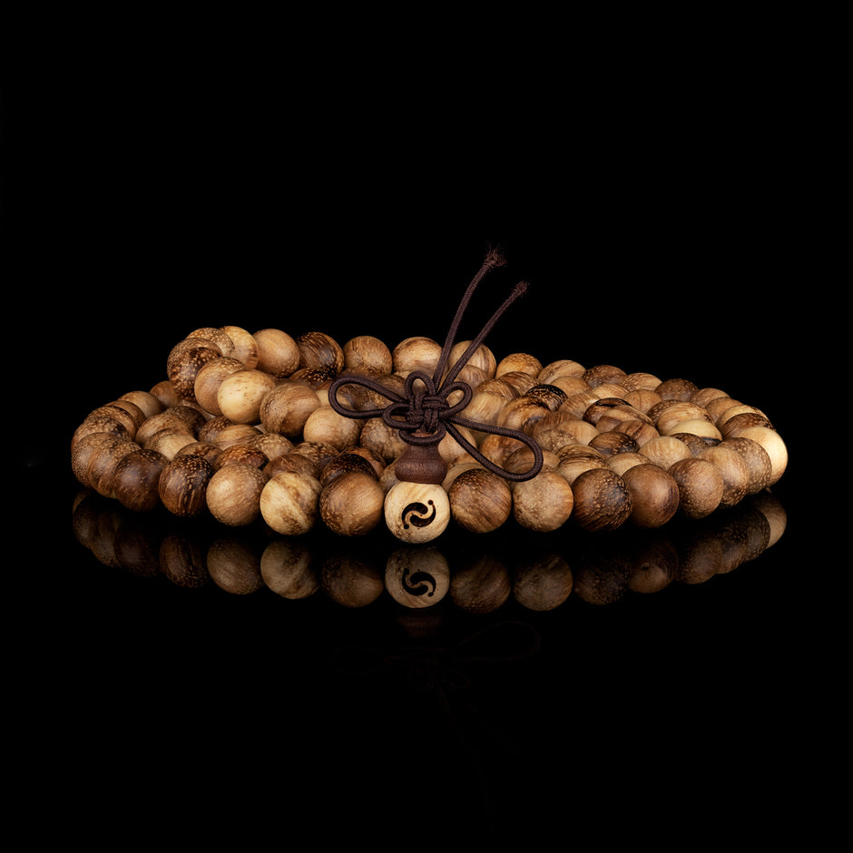 Zen Charm Vietnamese Agarwood Prayer Beads (Small Spotted 8mm)