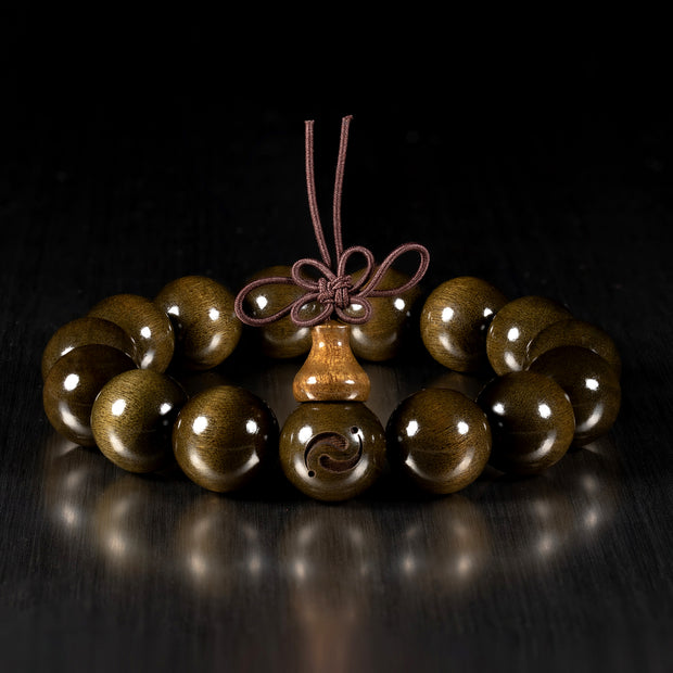 Premium Golden Phoebe Wood Blessing Bracelet(15mm)