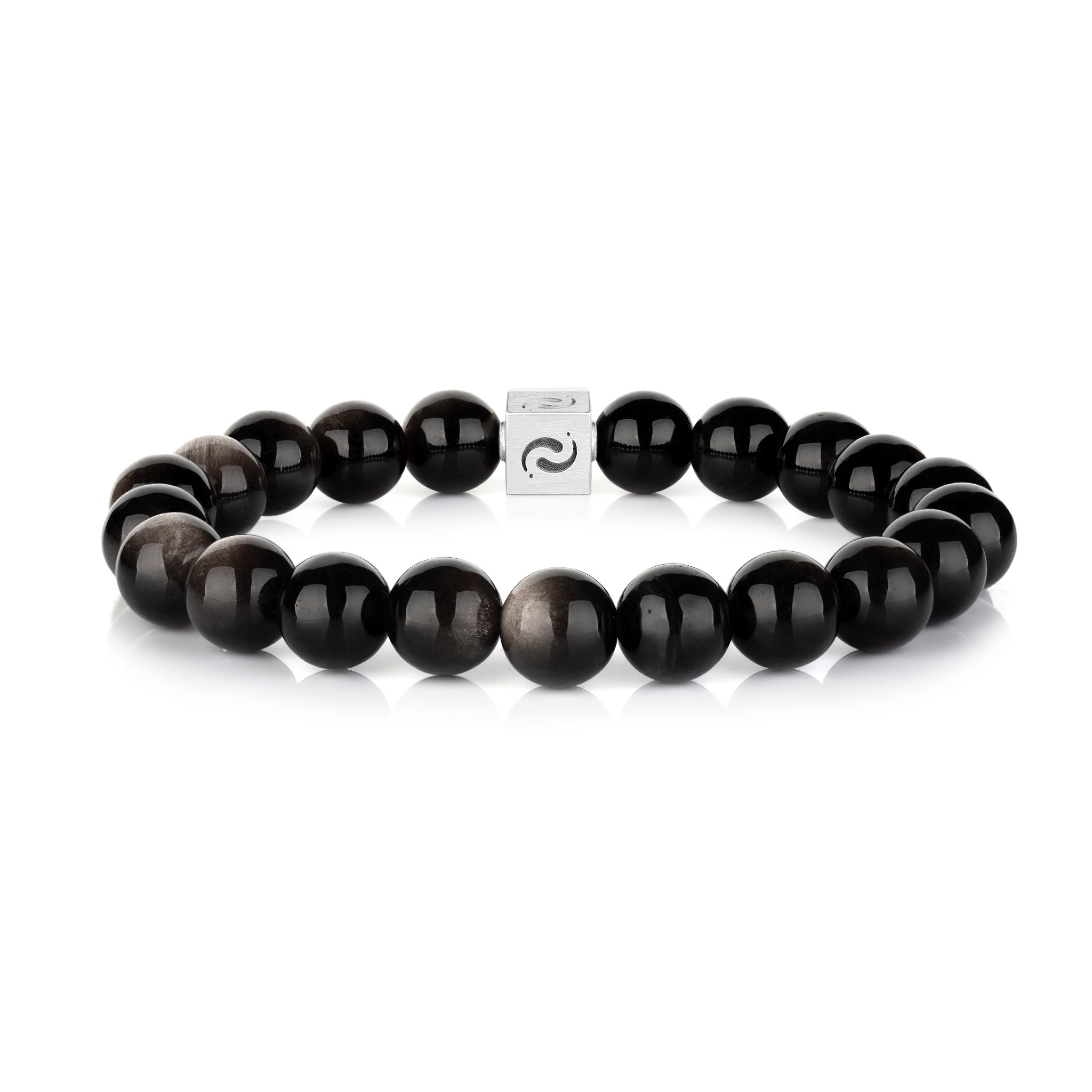 Silver Obsidian Guardian Blessing Bracelet(10mm)