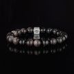 Silver Obsidian Guardian Blessing Bracelet(10mm)