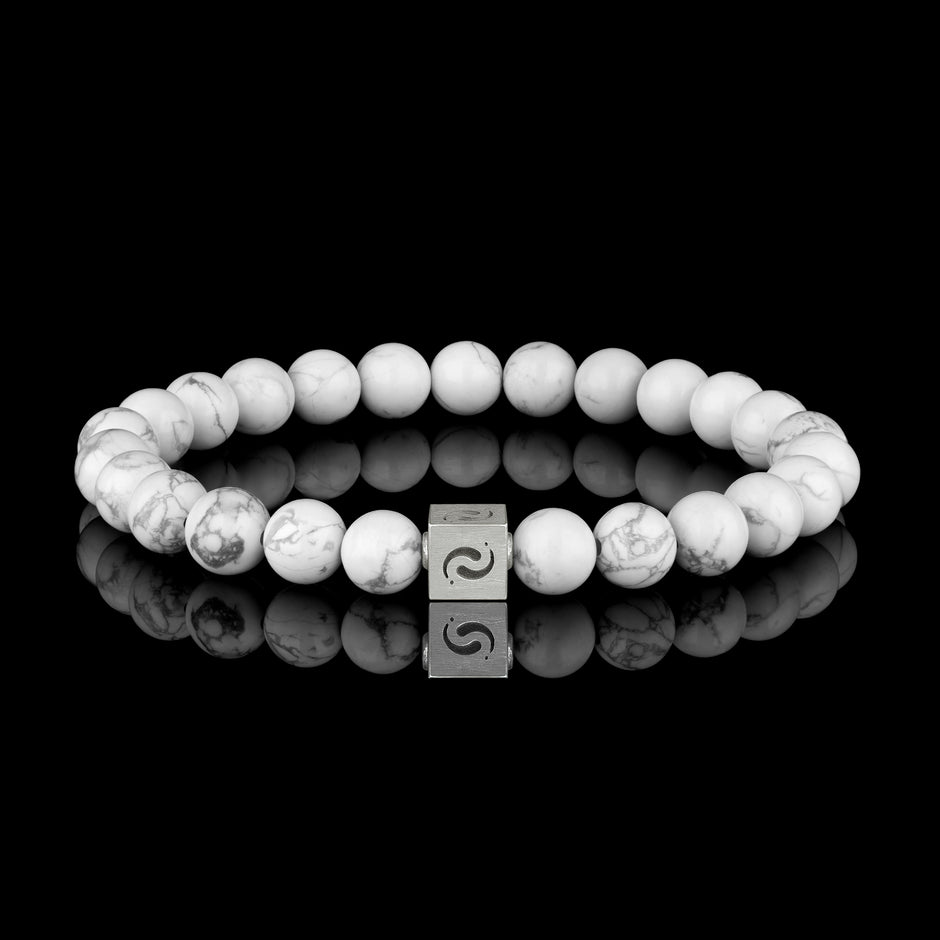 Zen-Inspired White Turquoise Blessing Bracelet（8mm)