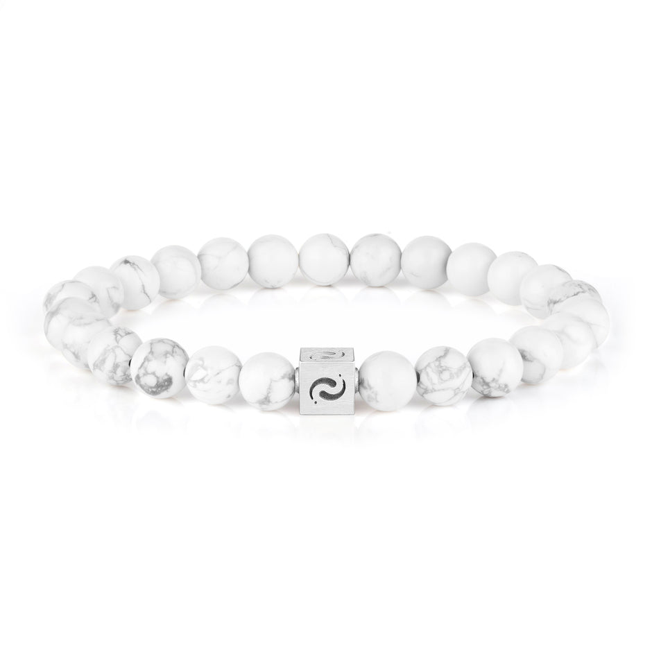Zen-Inspired White Turquoise Blessing Bracelet（8mm)