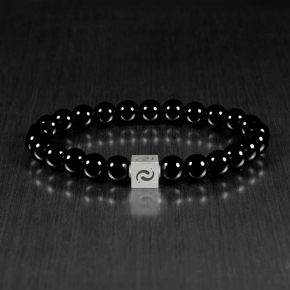 Black Jade & Black Agate Blessing Bracelet(8mm)