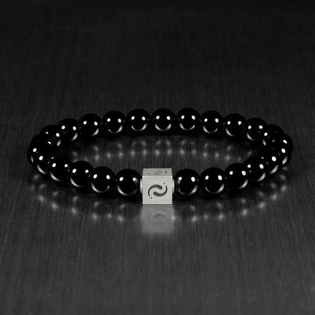 Black Jade & Black Agate Blessing Bracelet(8mm)
