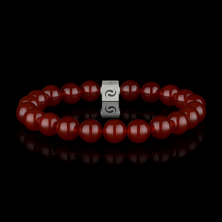 Crimson Deep Red Agate Blessing Bracelet(10mm)