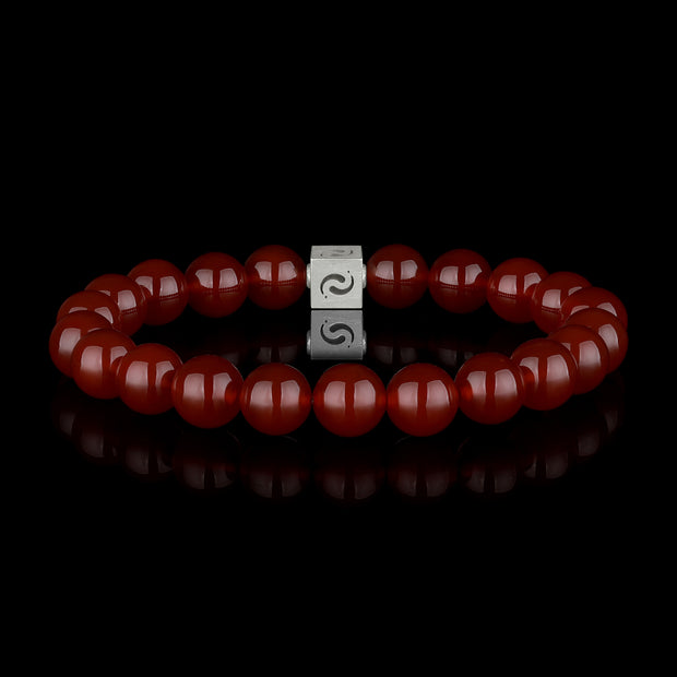 Crimson Deep Red Agate Blessing Bracelet(10mm)