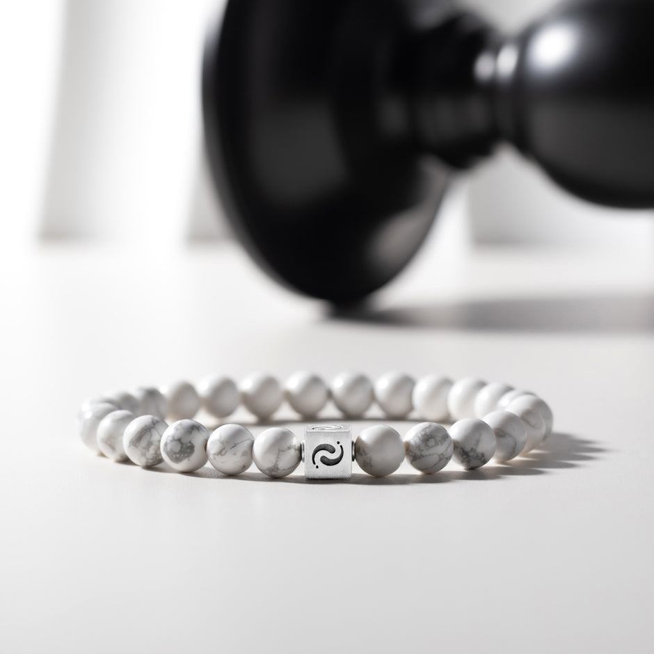 Zen-Inspired White Turquoise Blessing Bracelet（8mm)