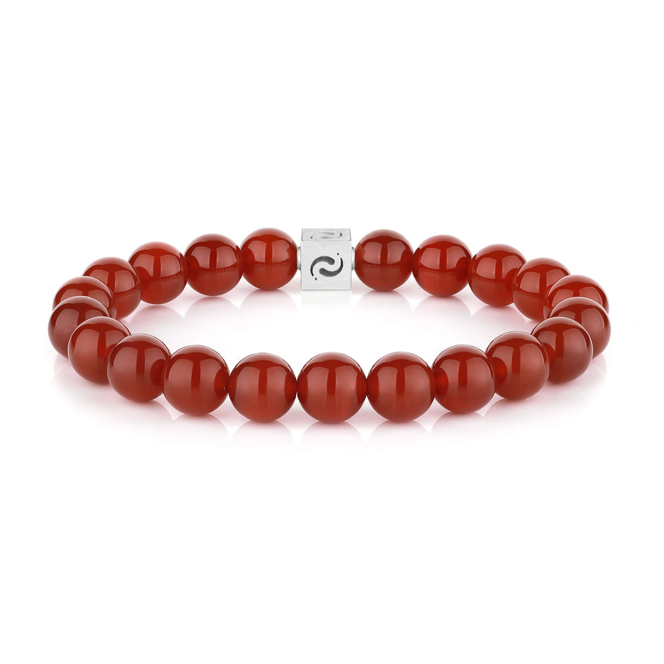 Crimson Deep Red Agate Blessing Bracelet(10mm)