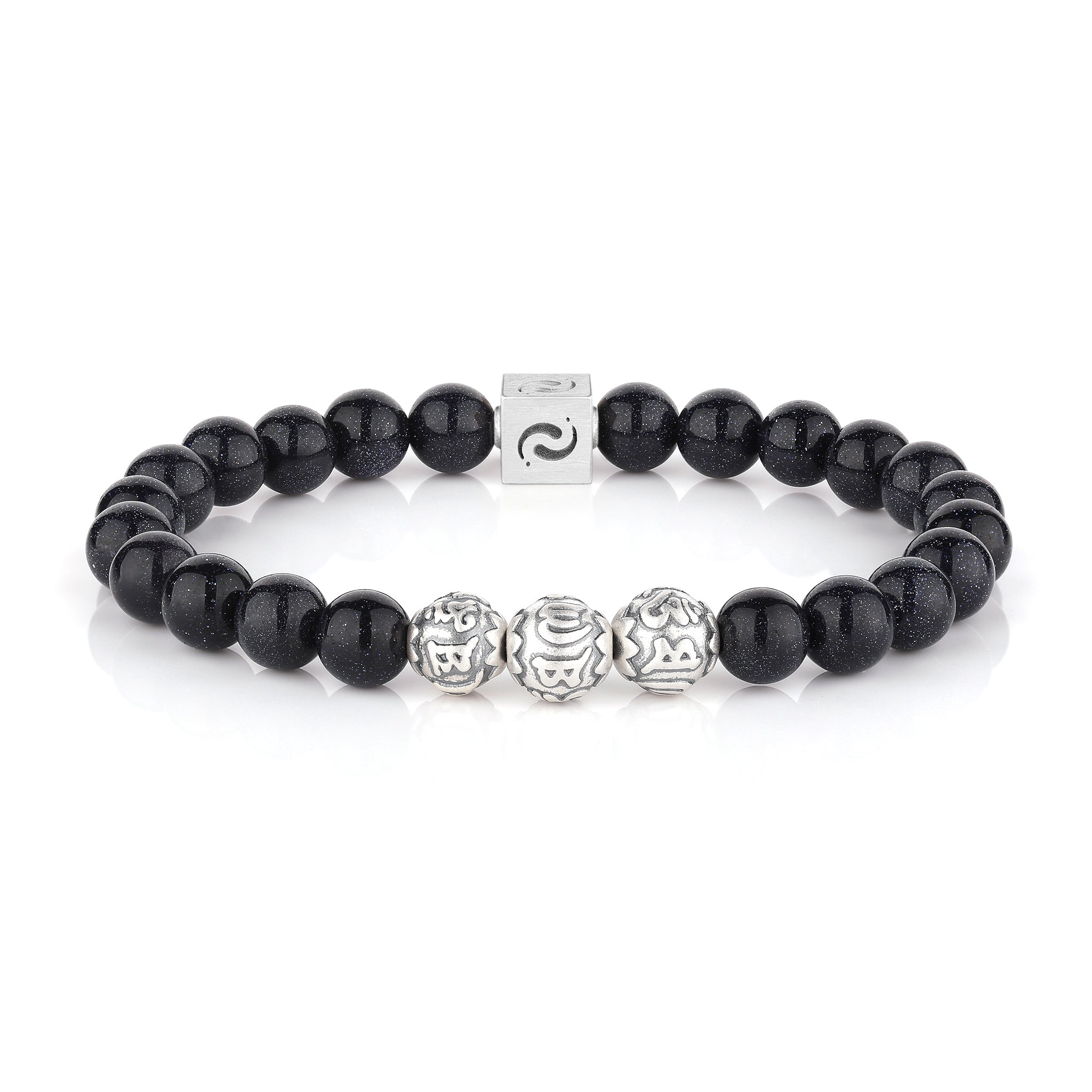 Starry Sky Blue Sandstone Blessing Bracelet(8mm)