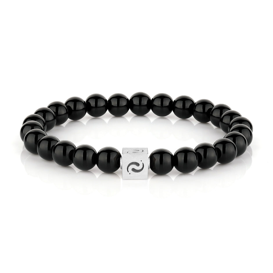 Black Jade & Black Agate Blessing Bracelet(8mm)