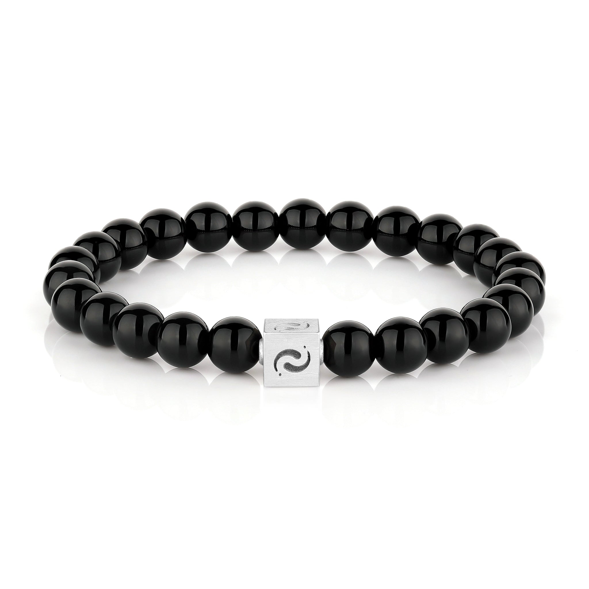 Black Jade & Black Agate Blessing Bracelet(8mm)