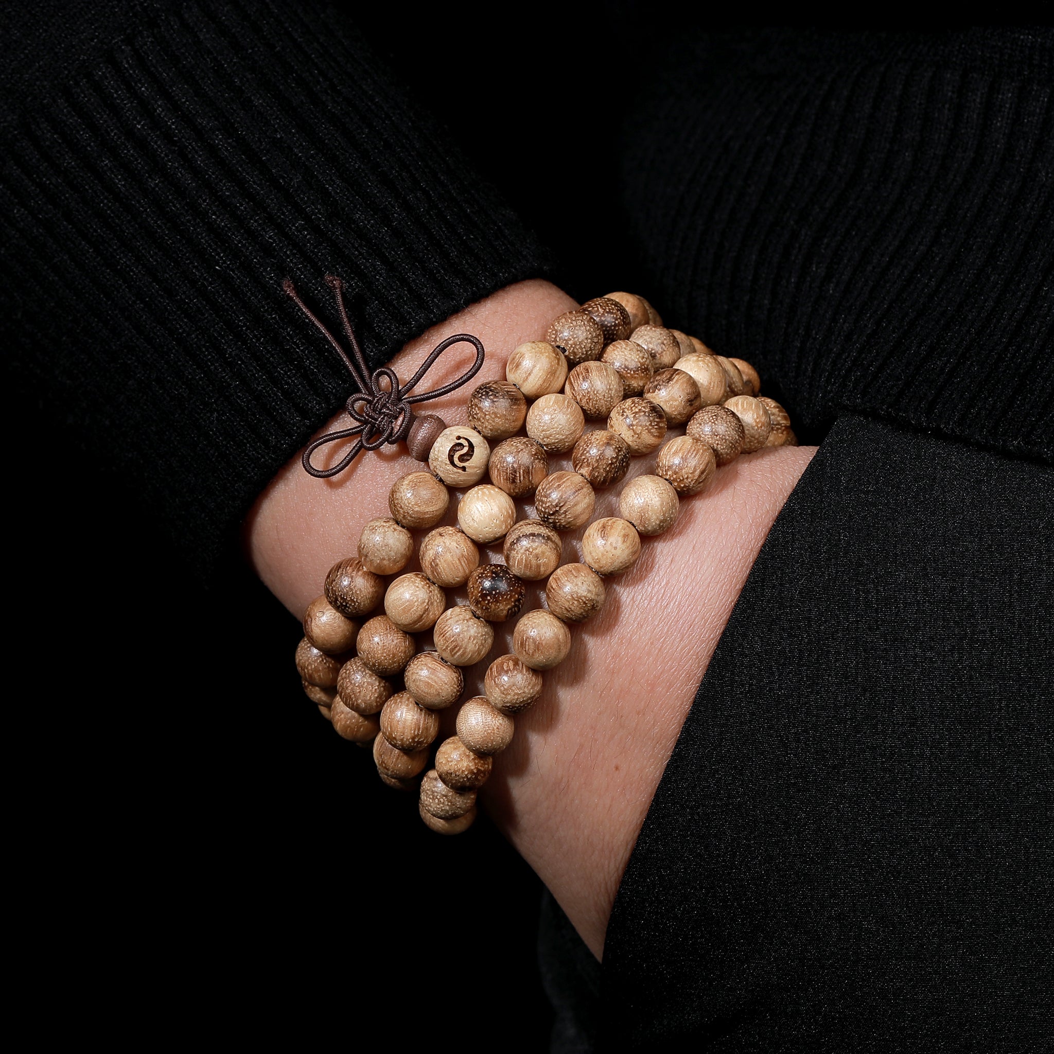 Zen Charm Vietnamese Agarwood Prayer Beads (Small Spotted 8mm)