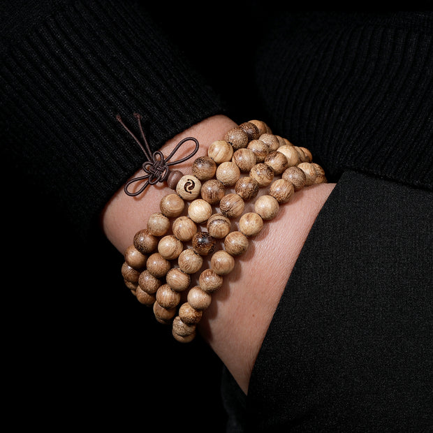 Zen Charm Vietnamese Agarwood Prayer Beads (Small Spotted 8mm)