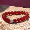 Crimson Deep Red Agate Blessing Bracelet(10mm)